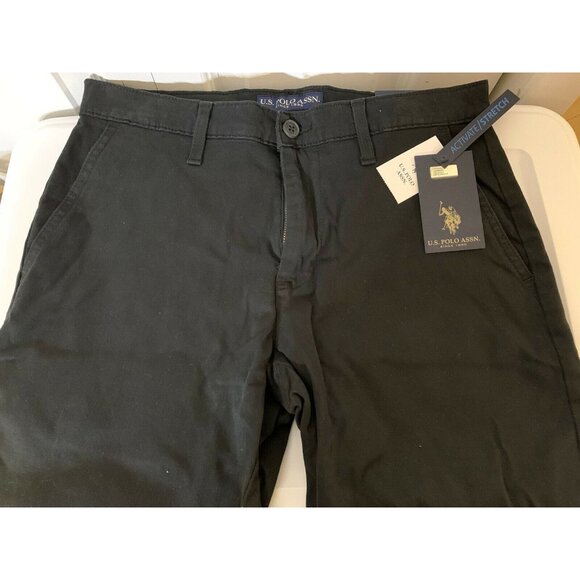 New US Polo Assn Men’s Sz 30 Black Casual Stretch Flat Front Shorts NWT - Picture 4 of 4